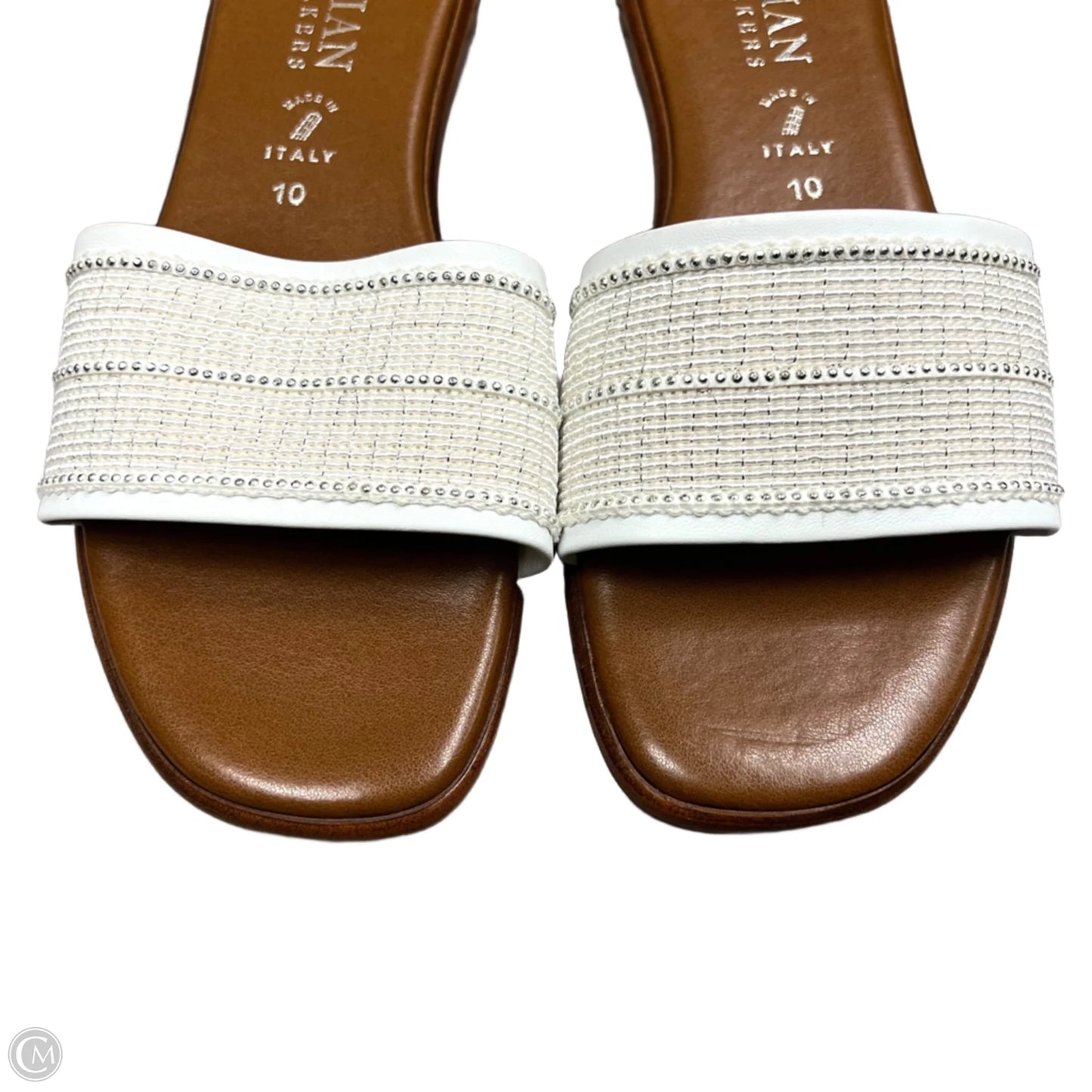 Sandals Flats By Italy In Cream & White, Size: 10