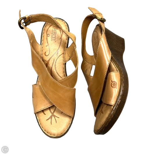 Sandals Heels Wedge By Born In Tan, Size: 10