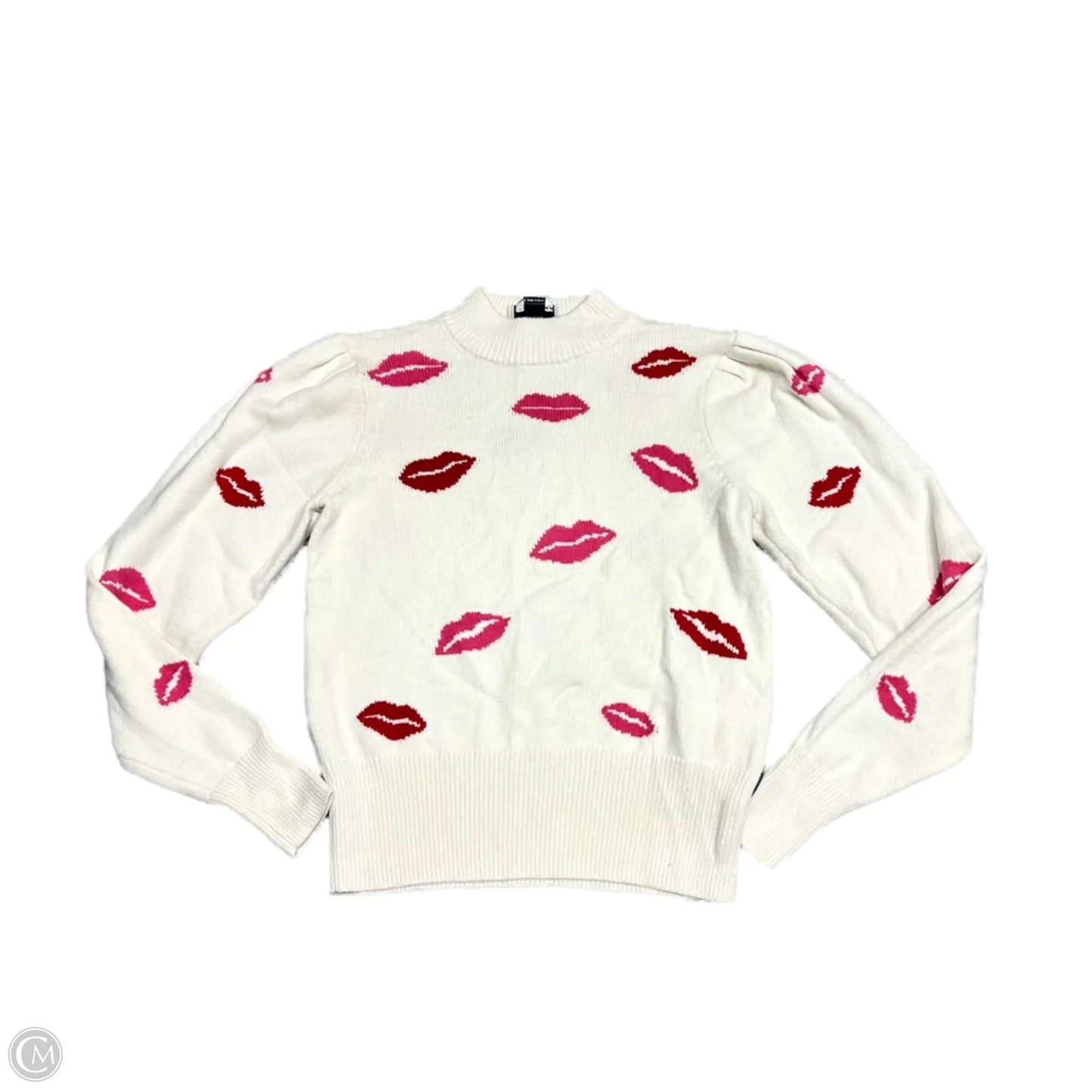 Sweater Designer By Kate Spade In Cream & Pink, Size: S