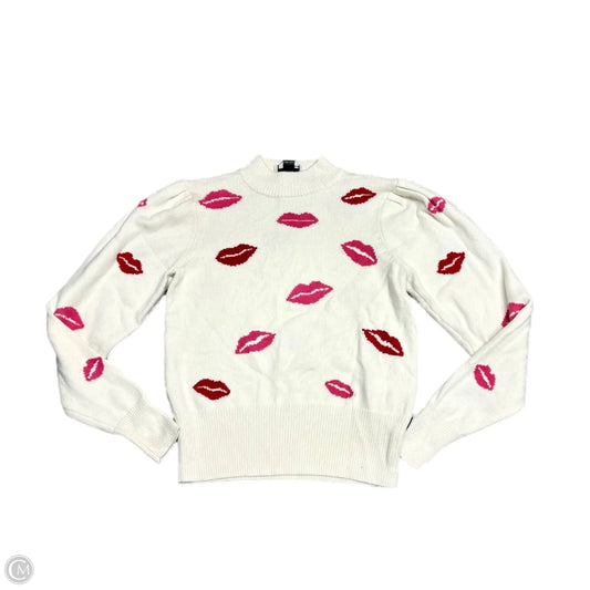 Sweater Designer By Kate Spade In Cream & Pink, Size: S