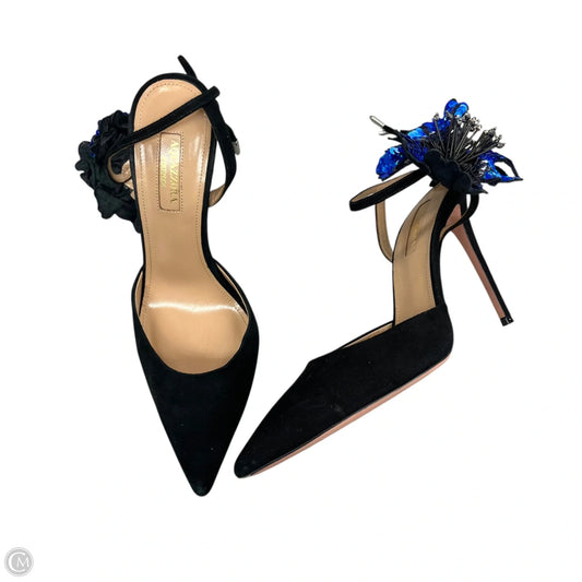 Shoes Designer By Aquazzura In Black & Blue, Size: 7.5