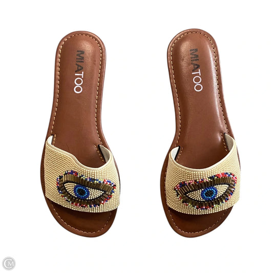 Shoes Flats By Mia Too In Brown & Cream, Size: 7