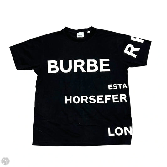 Top Short Sleeve Luxury Designer By Burberry In Black & White, Size: Xxs
