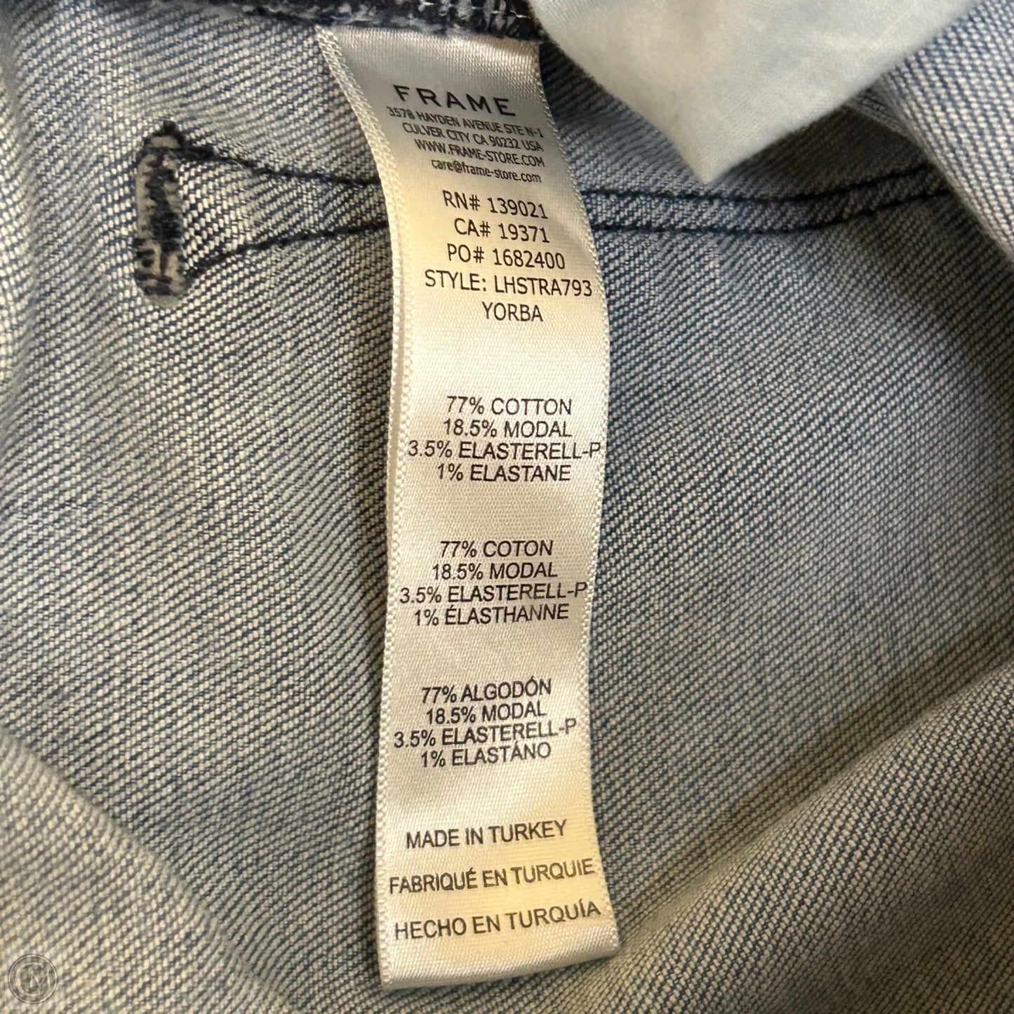 Jeans Straight By Frame In Blue, Size: 10