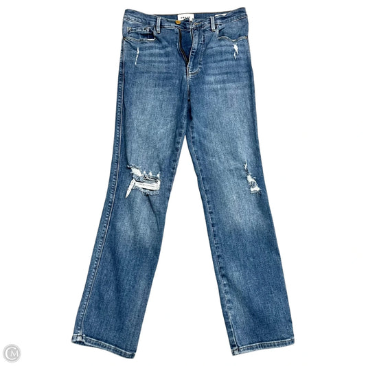 Jeans Straight By Frame In Blue Denim, Size: 6