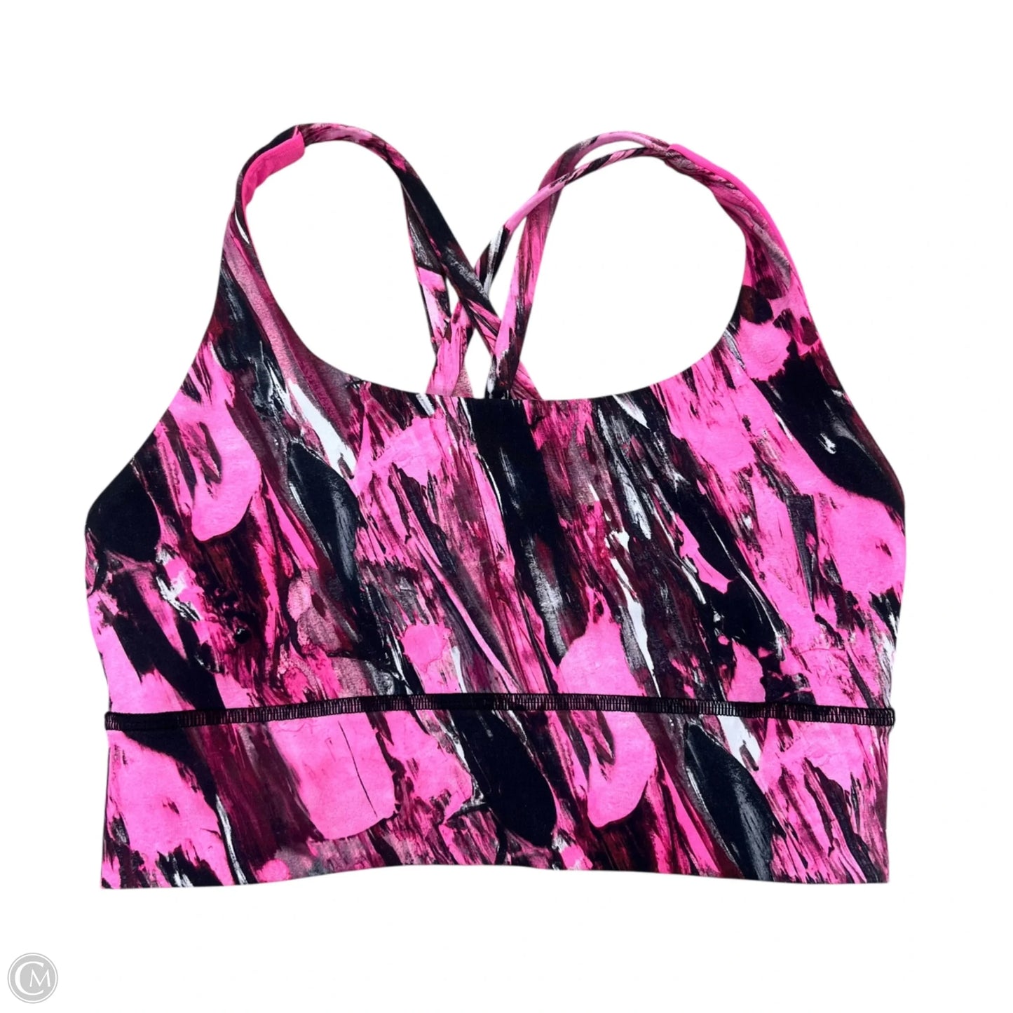 Athletic Bra By Lululemon In Black & Pink, Size: 4