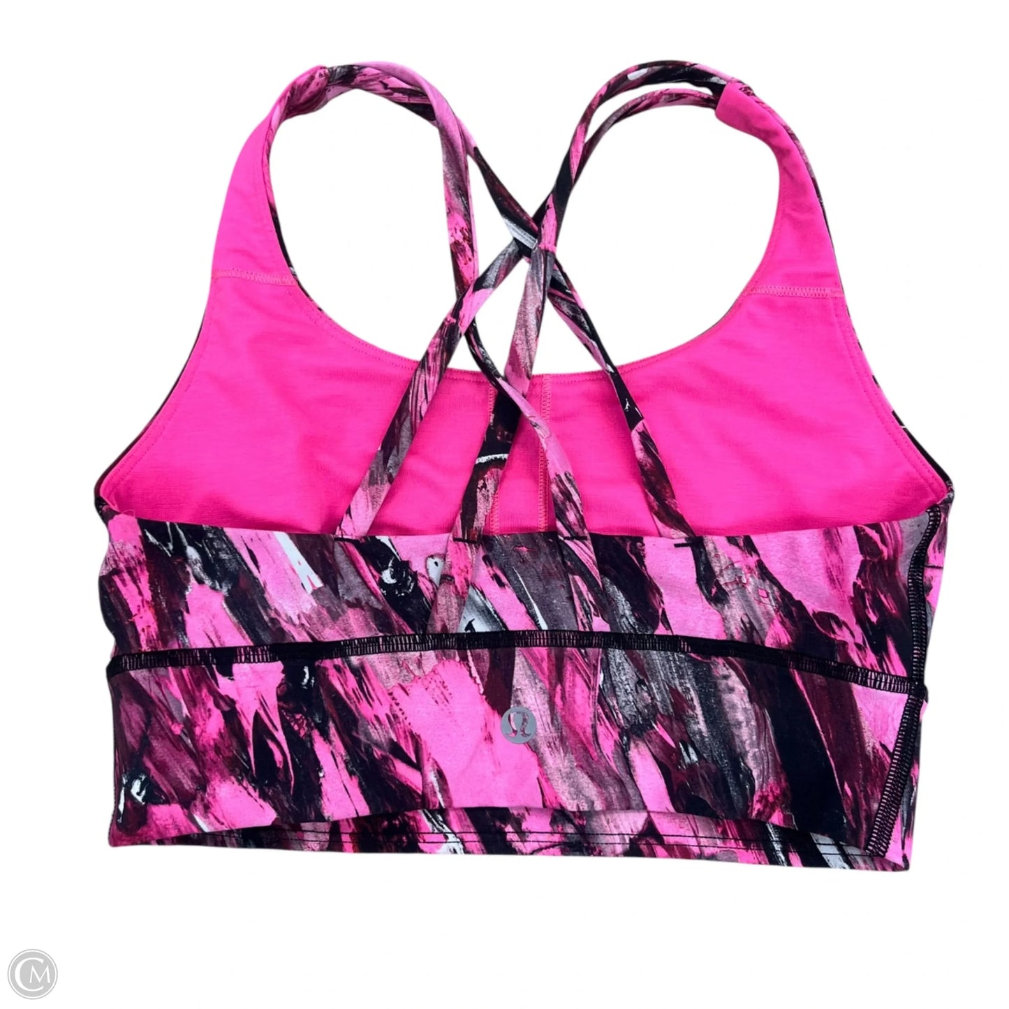 Athletic Bra By Lululemon In Black & Pink, Size: 4