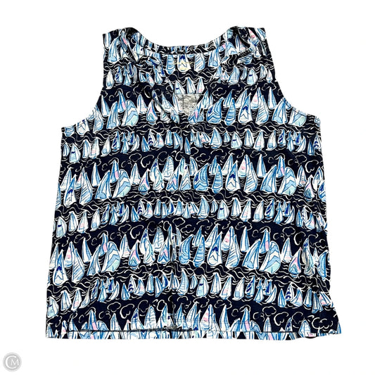 Top Sleeveless Designer By Lilly Pulitzer In Blue & Pink, Size: L
