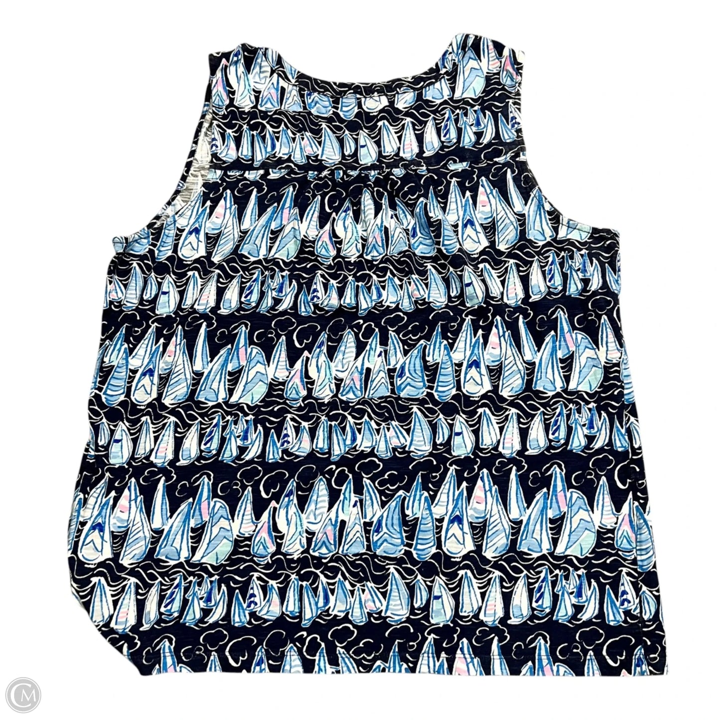 Top Sleeveless Designer By Lilly Pulitzer In Blue & Pink, Size: L