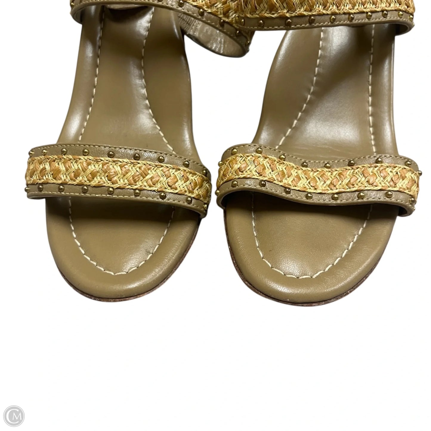 Sandals Heels Block By Eric Javitz In Tan, Size: 9.5