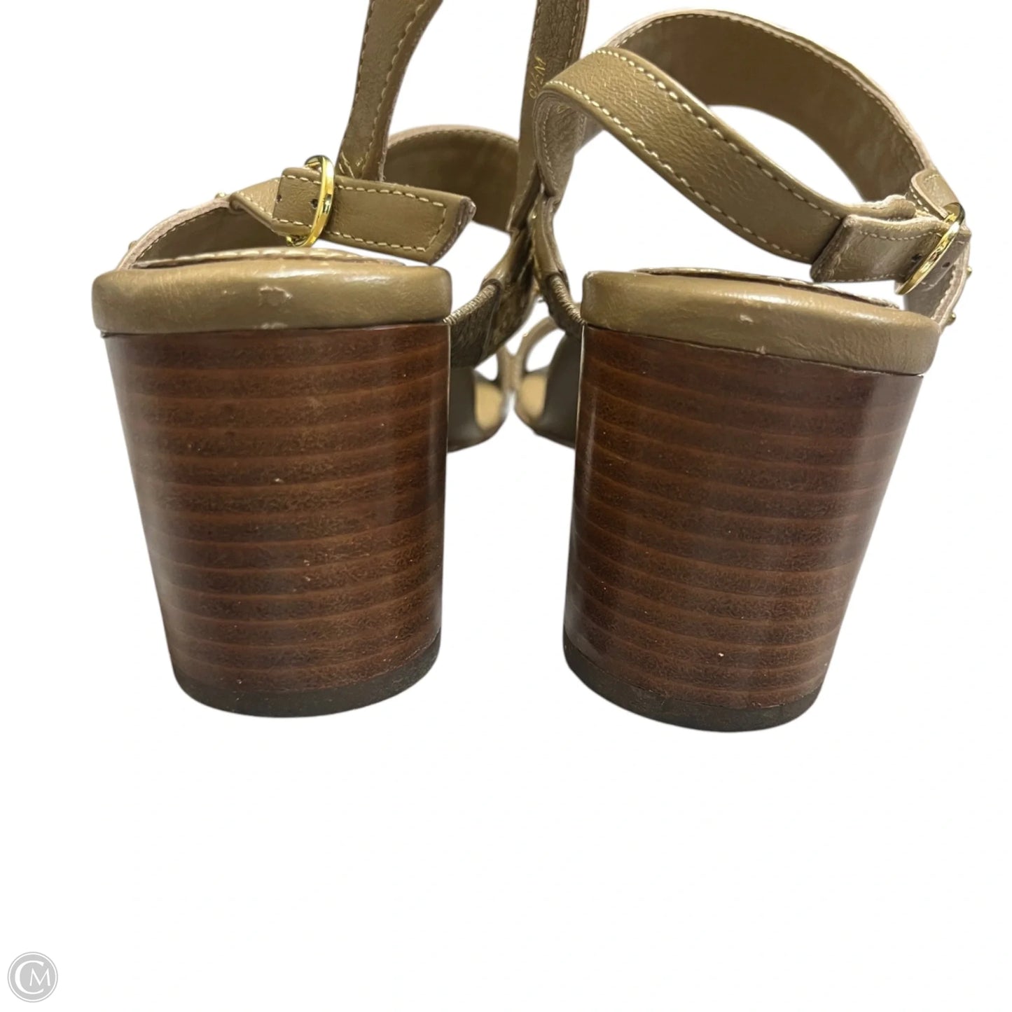 Sandals Heels Block By Eric Javitz In Tan, Size: 9.5