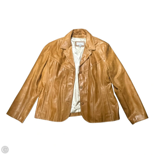 Jacket Leather By Wilsons Leather In Orange, Size: 2x