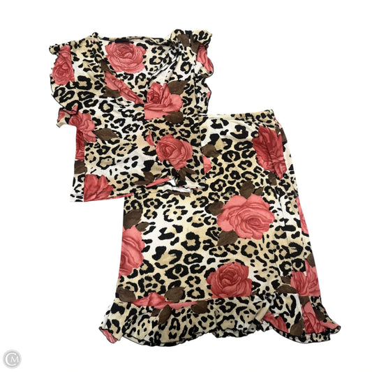 Skirt Set 2pc By Cme In Brown & Pink, Size: S