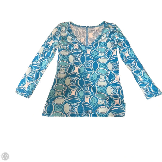 Top Long Sleeve Designer By Lilly Pulitzer In Blue, Size: Xs