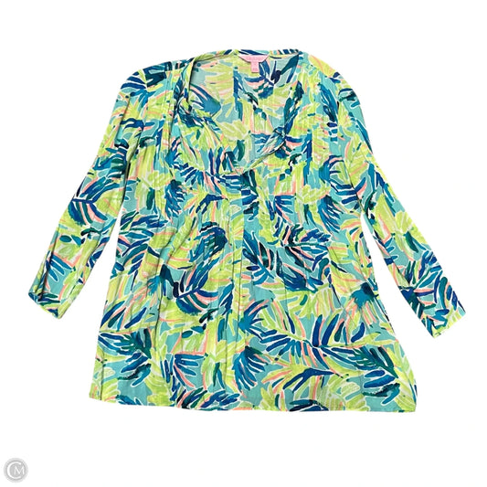 Top Long Sleeve Designer By Lilly Pulitzer In Blue & Green, Size: S