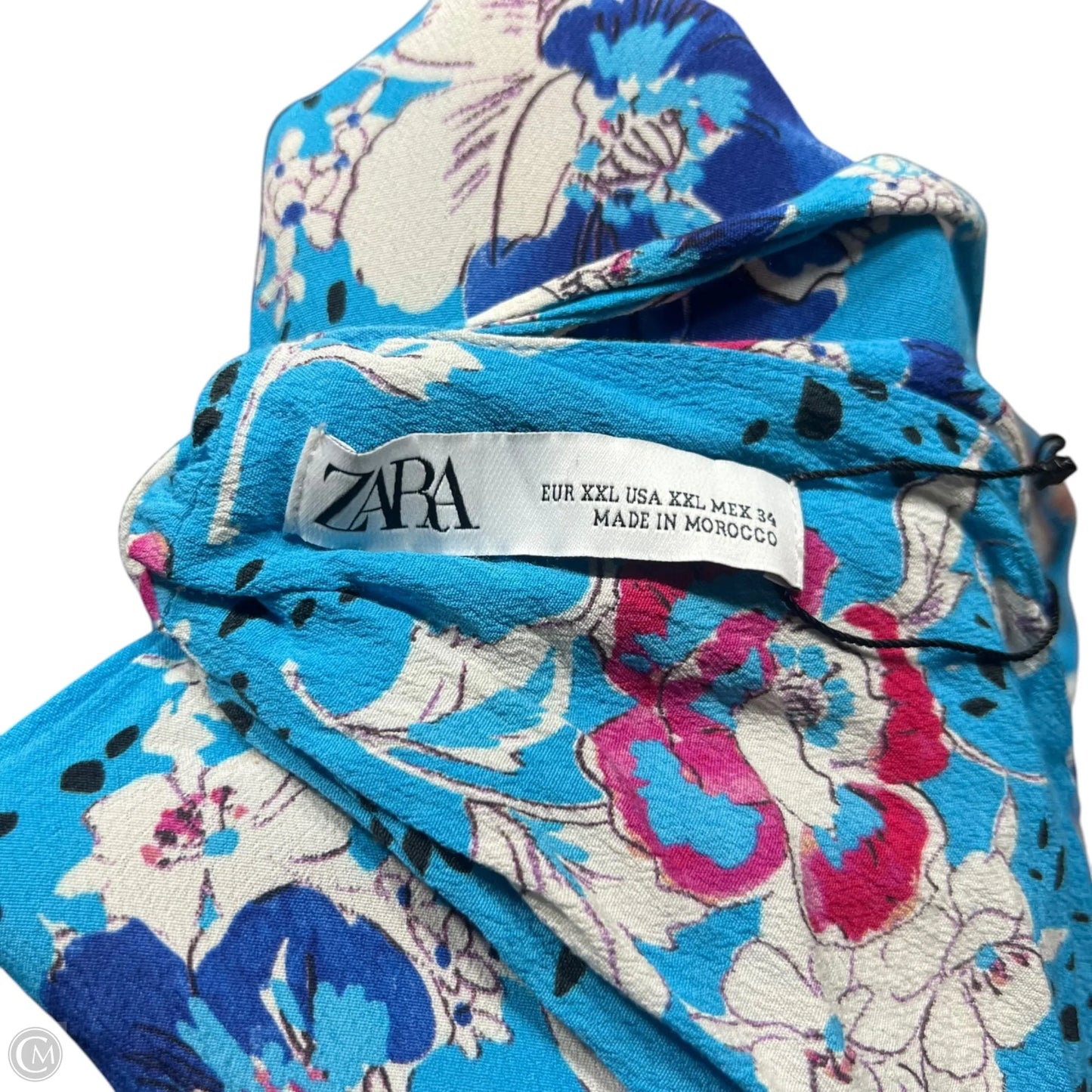 Dress Casual Maxi By Zara In Blue & Pink, Size: Xxl
