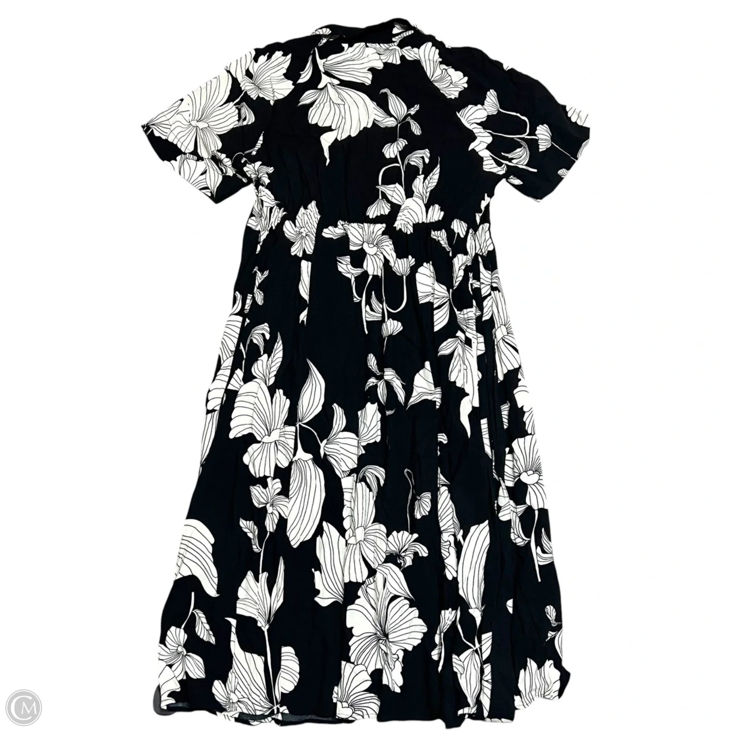 Dress Casual Midi By H&m In Black & Cream, Size: Xxl