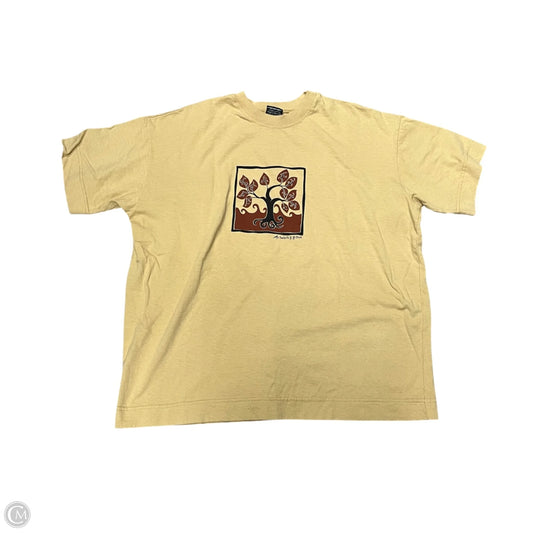 Top Short Sleeve By Artworks In Tan, Size: M