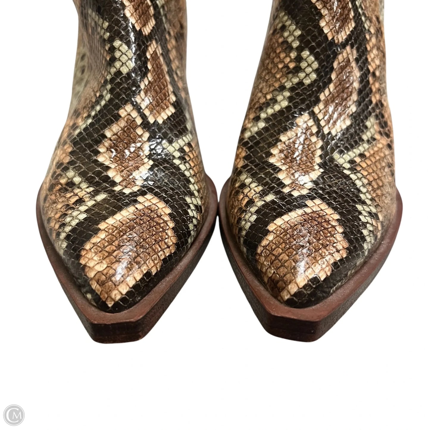 Boots Ankle Heels By Vince Camuto In Snakeskin Print, Size: 7