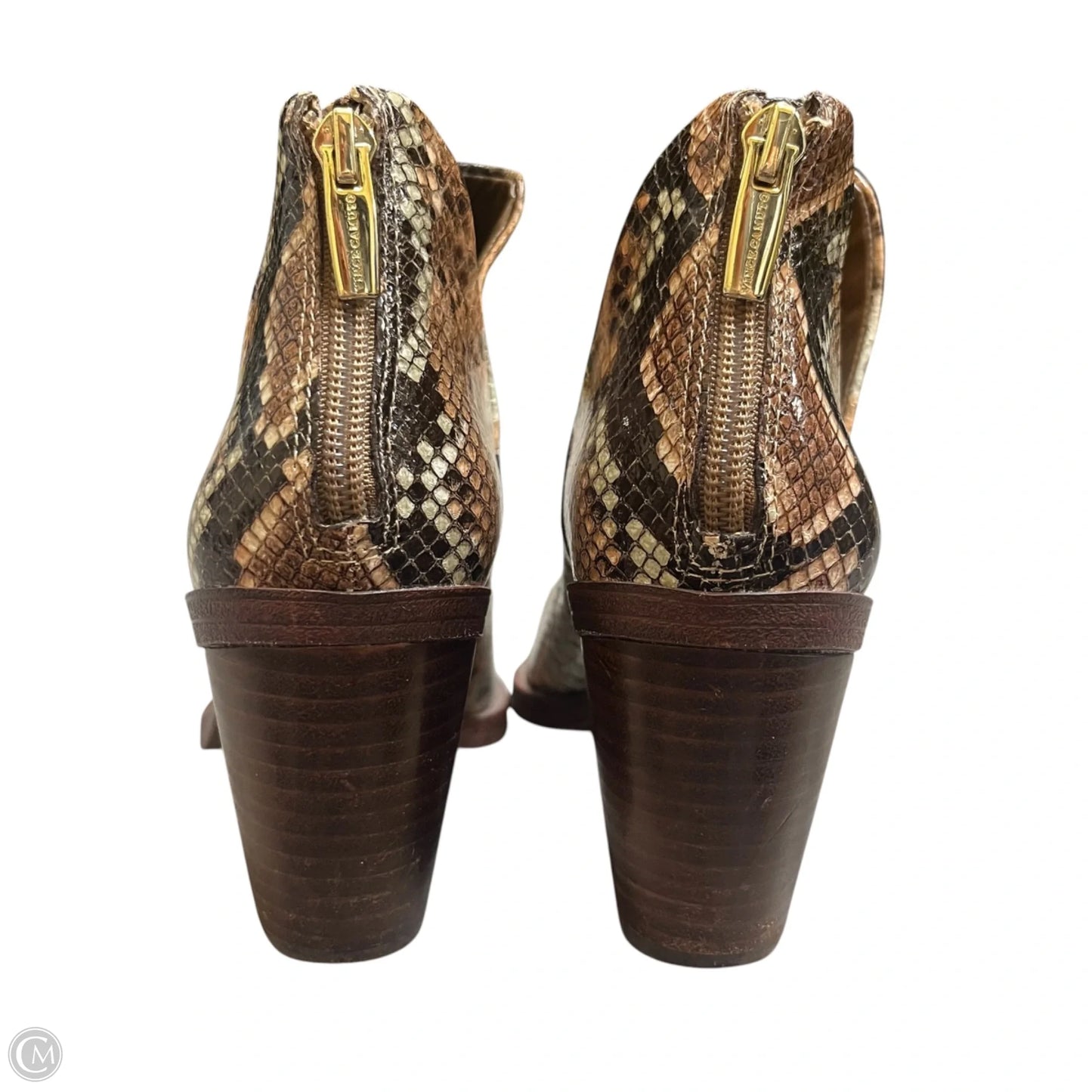 Boots Ankle Heels By Vince Camuto In Snakeskin Print, Size: 7