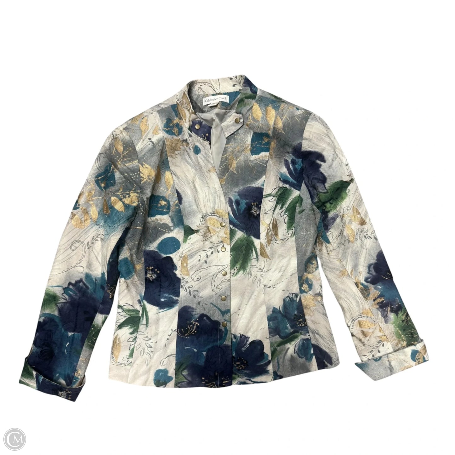 Blazer By Coldwater Creek In Blue & Cream, Size: S