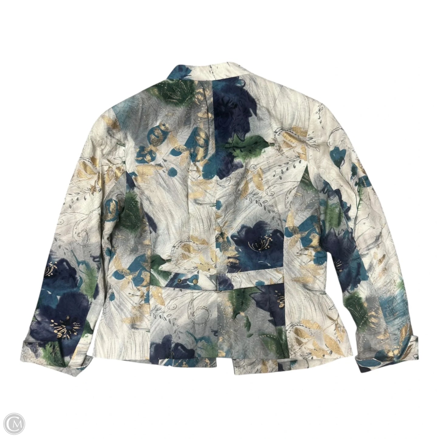 Blazer By Coldwater Creek In Blue & Cream, Size: S