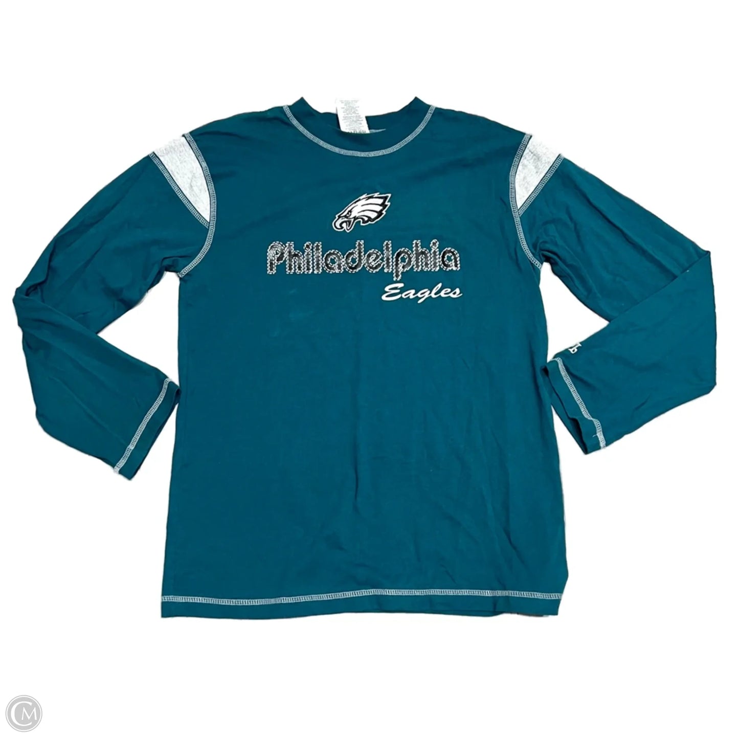 Top Long Sleeve By Nfl In Green & White, Size: Xl