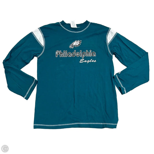 Top Long Sleeve By Nfl In Green & White, Size: Xl