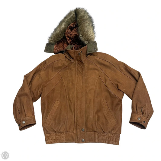 Coat Leather By Wilsons Leather In Brown, Size: S