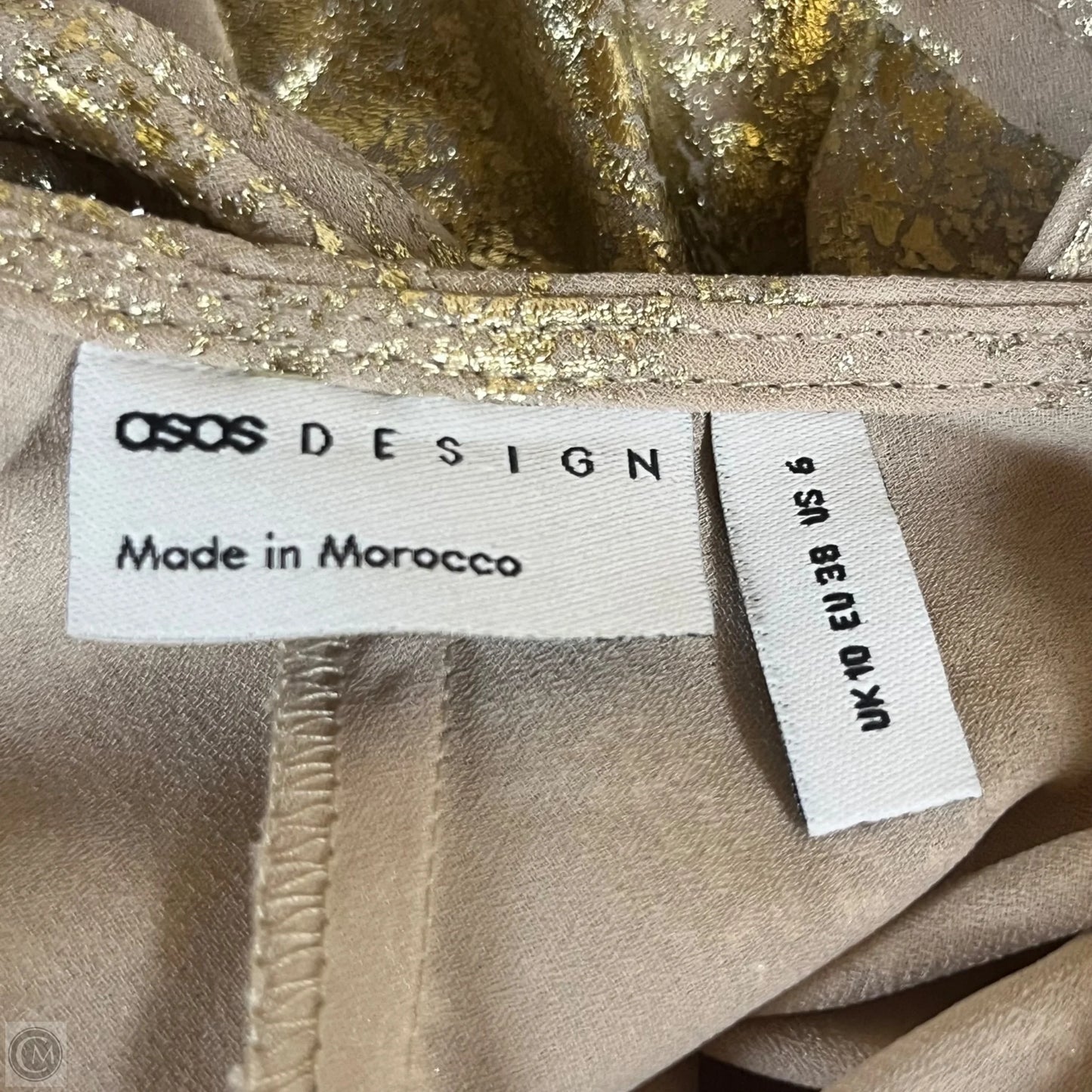Dress Party Long By Asos In Gold, Size: S