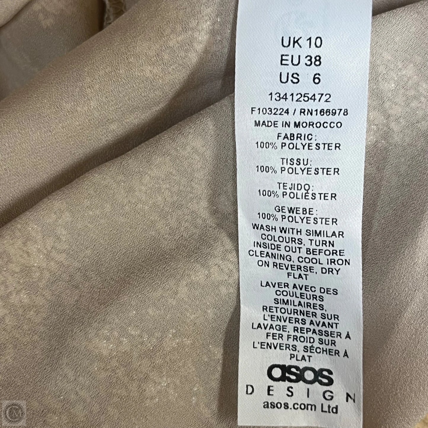 Dress Party Long By Asos In Gold, Size: S