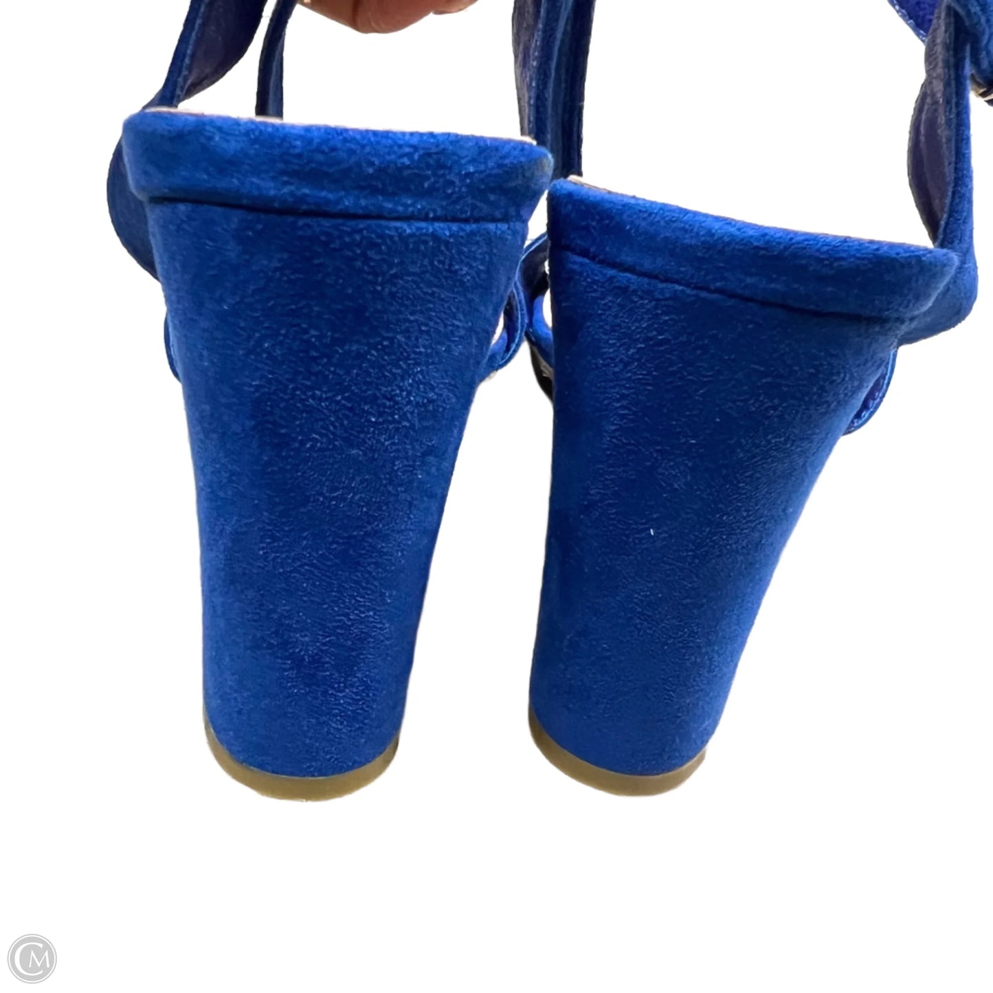 Sandals Heels Block By Dream Paris In Blue, Size: 6