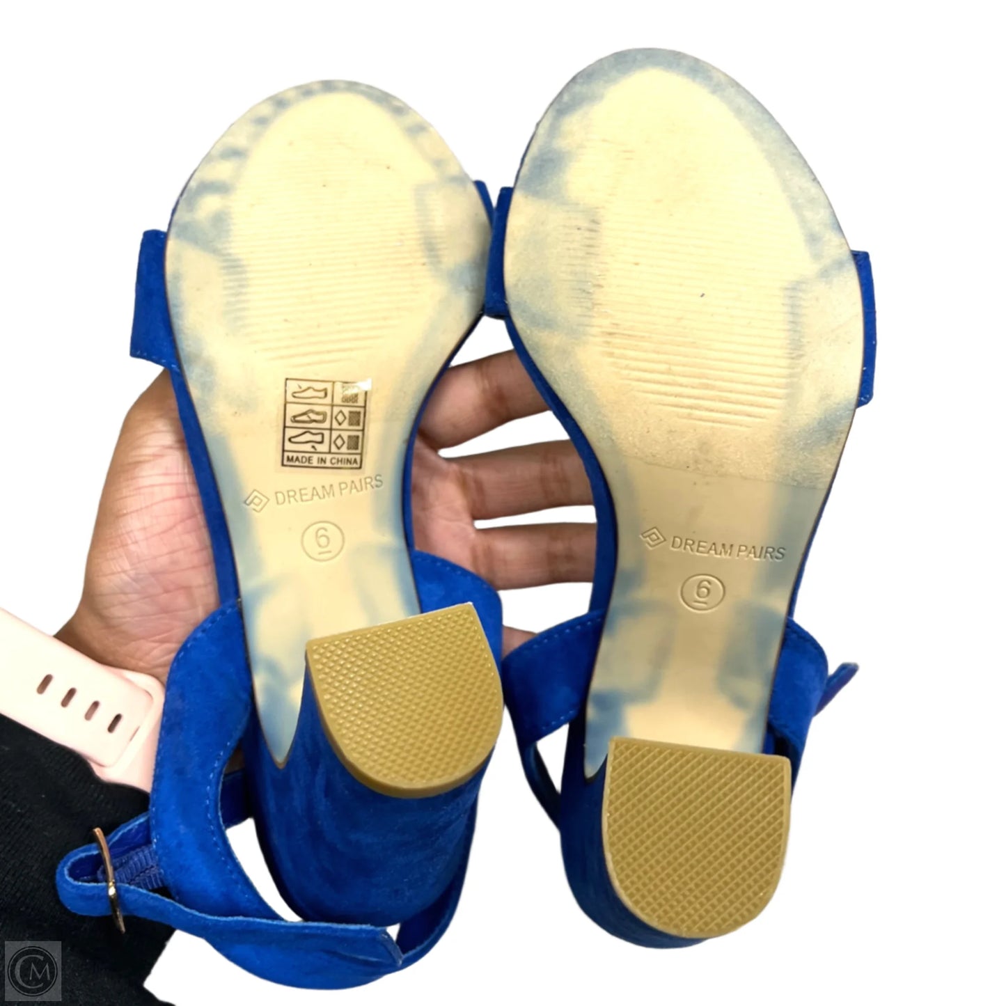 Sandals Heels Block By Dream Paris In Blue, Size: 6