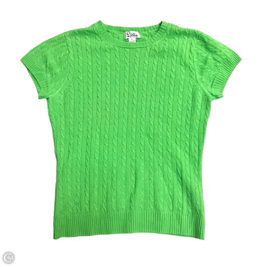 Top Short Sleeve Designer By Lilly Pulitzer In Green, Size: M