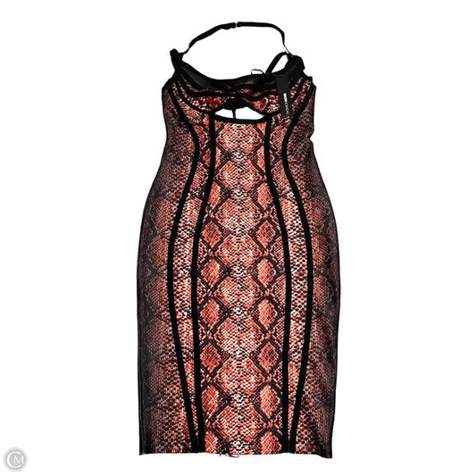 Dress Party Midi By Fashion Nova In Black & Orange, Size: Xl
