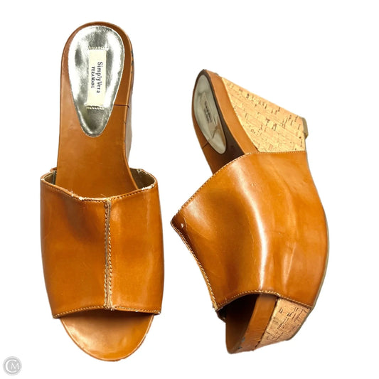 Sandals Heels Platform By Simply Vera In Brown, Size: 10