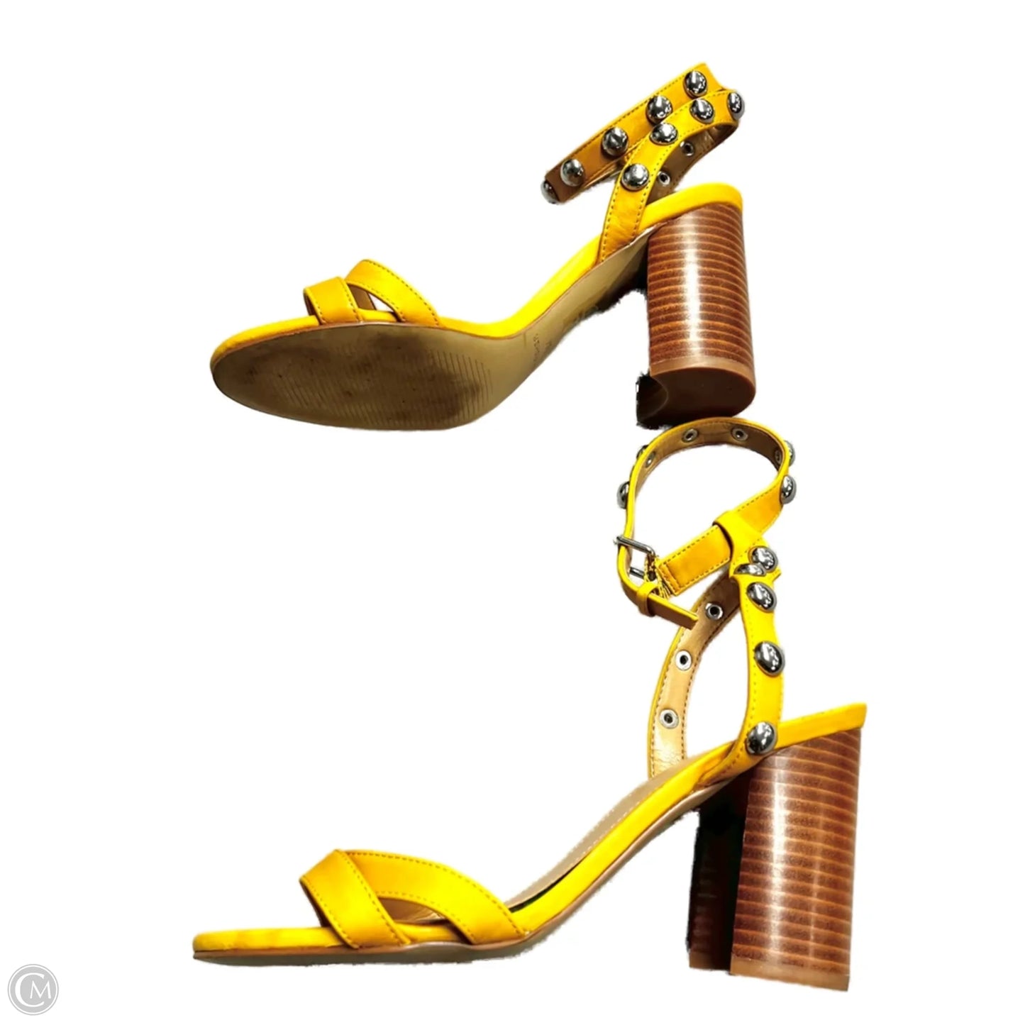 Sandals Heels Block By Marc Fisher In Yellow, Size: 8.5