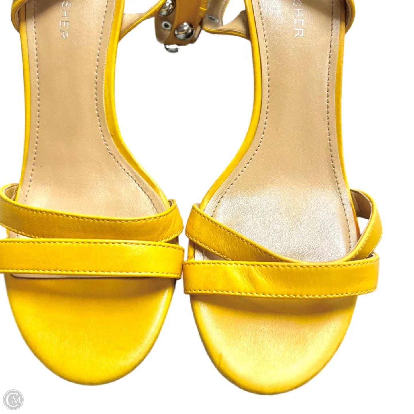 Sandals Heels Block By Marc Fisher In Yellow, Size: 8.5