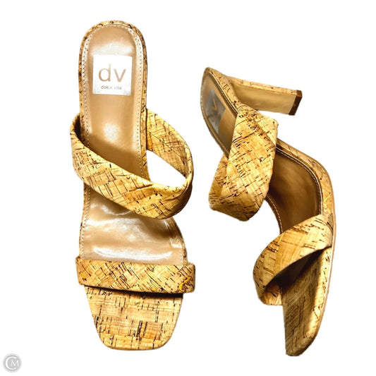 Sandals Heels Block By Dv In Tan, Size: 10