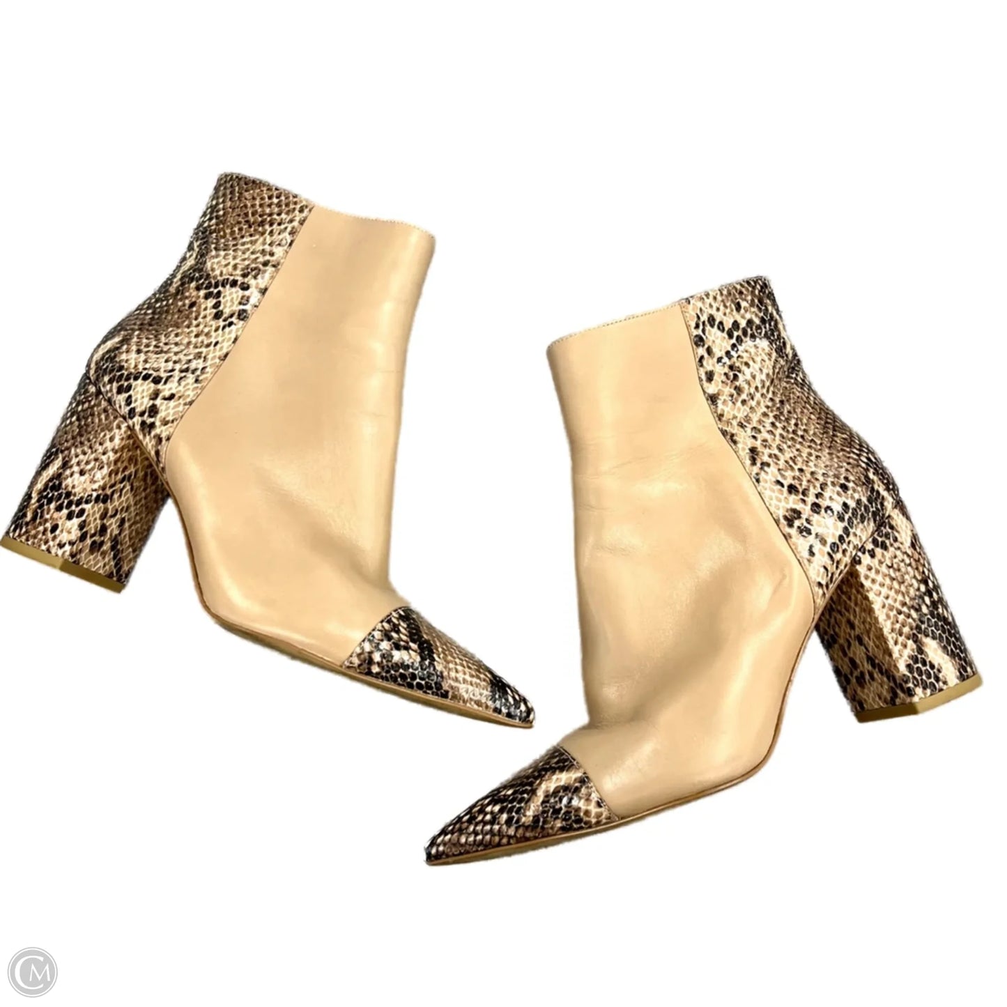 Boots Ankle Heels By Nine West In Snakeskin Print, Size: 8