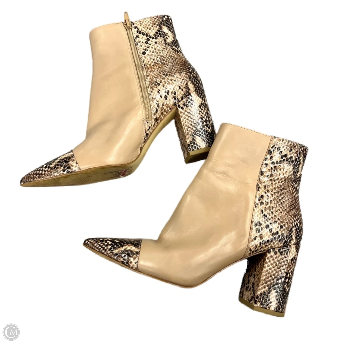 Boots Ankle Heels By Nine West In Snakeskin Print, Size: 8