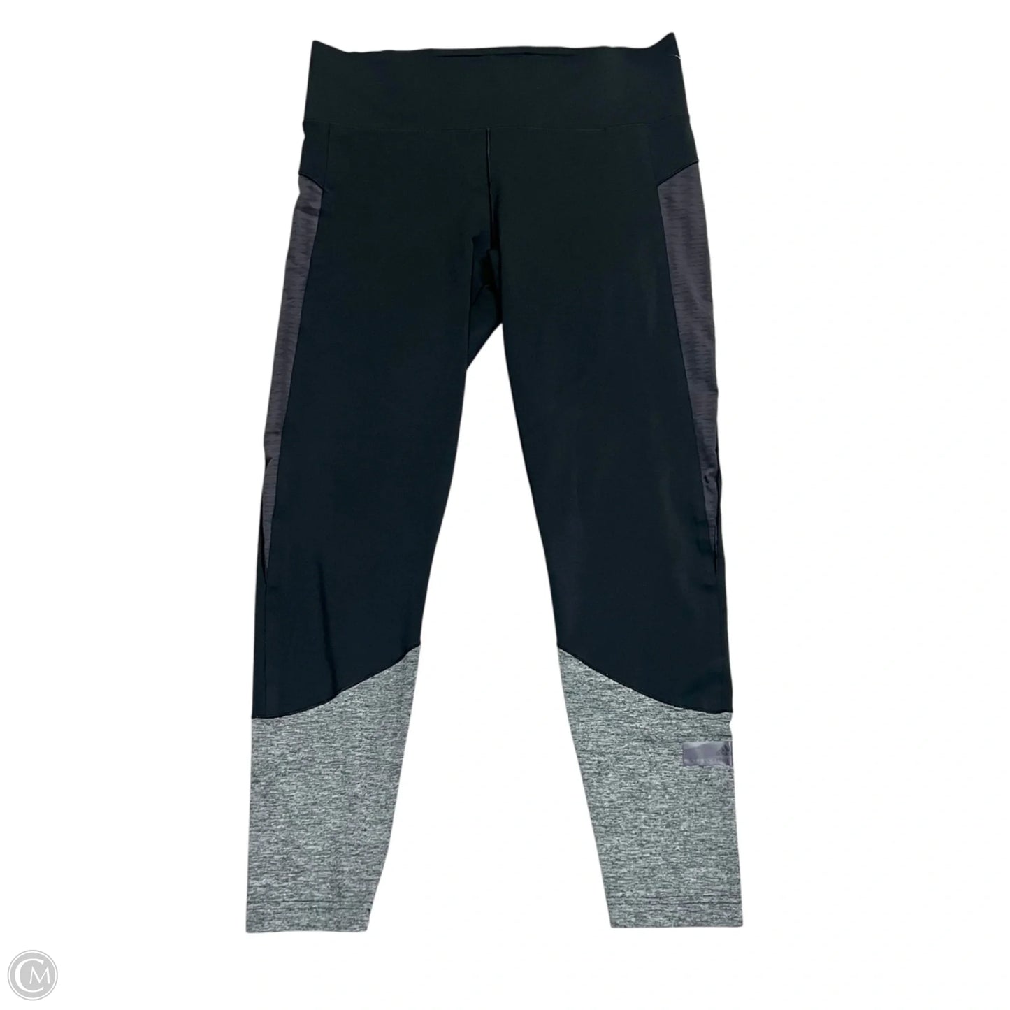 Athletic Leggings By Adidas In Black & Grey, Size: L