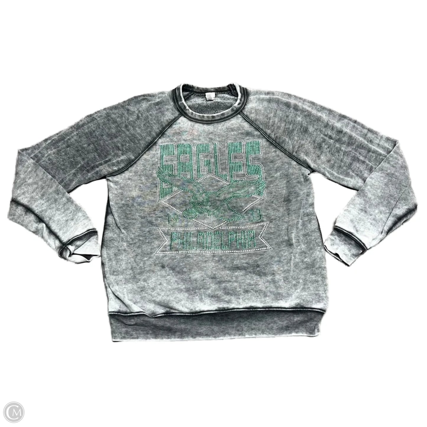 Top Long Sleeve By Bella + Canvas In Grey, Size: M