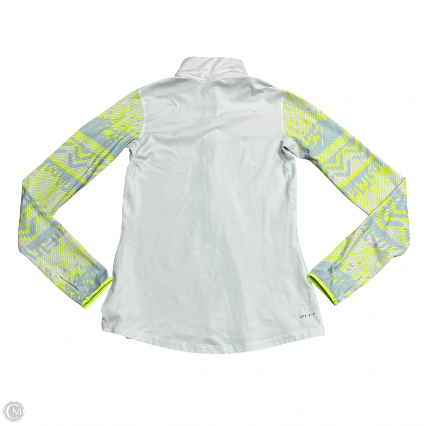 Athletic Top Long Sleeve Collar By Nike Apparel In White, Size: M