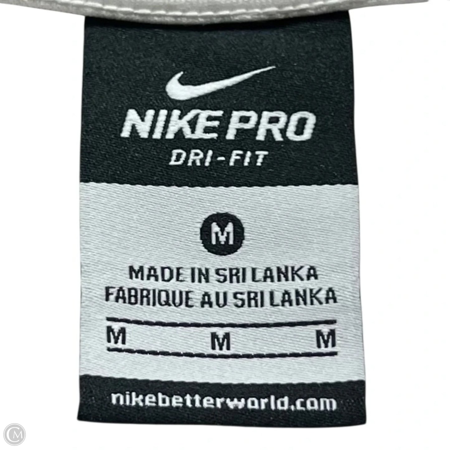 Athletic Top Long Sleeve Collar By Nike Apparel In White, Size: M