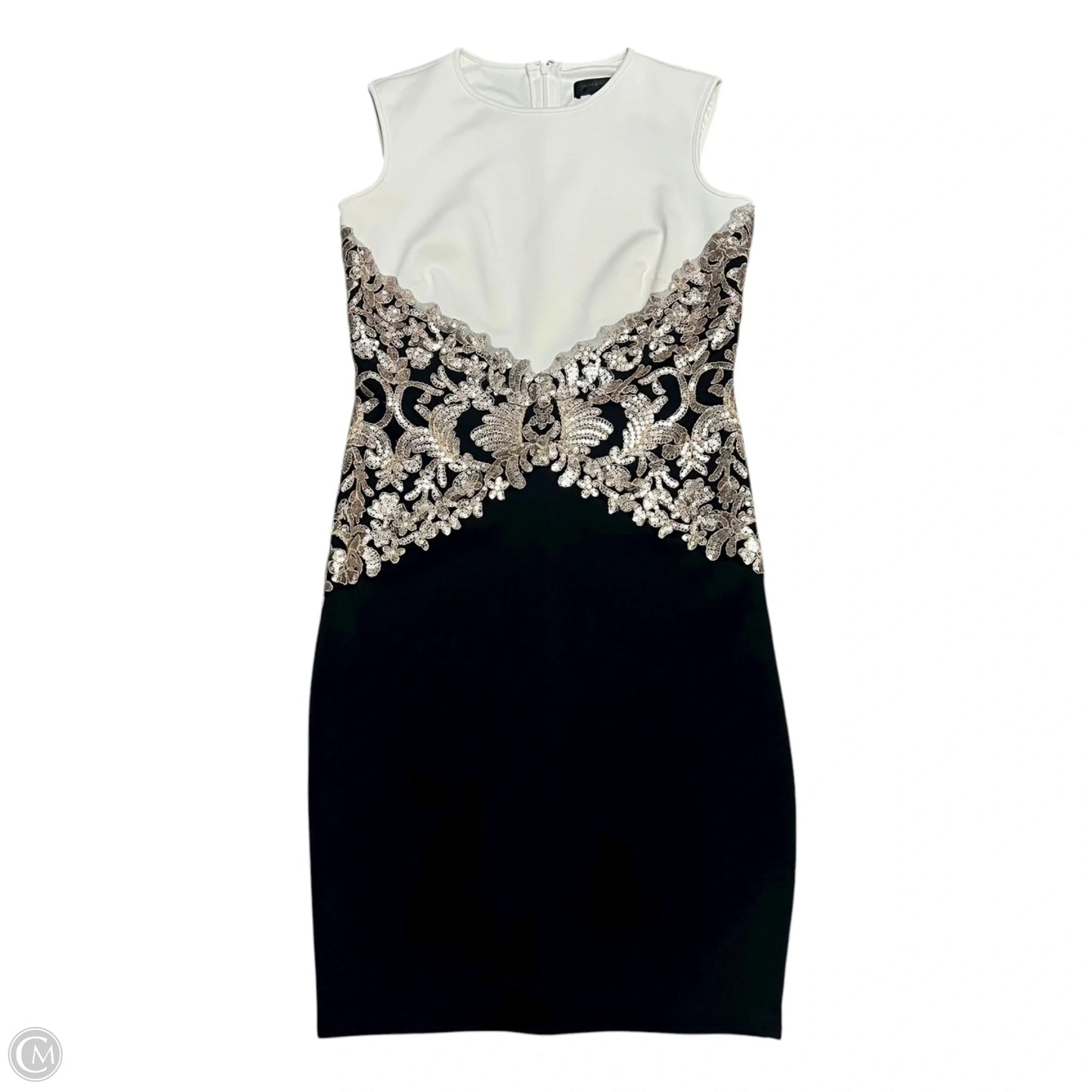 Dress Party Midi By Tadashi Shoji In Black & Cream, Size: L