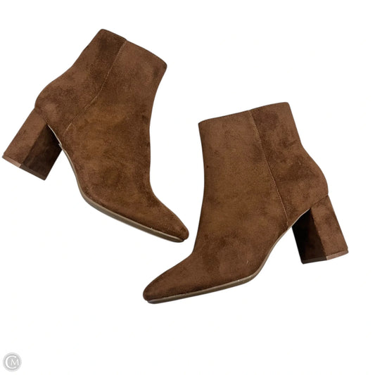 Boots Ankle Heels By Rouge In Brown, Size: 10