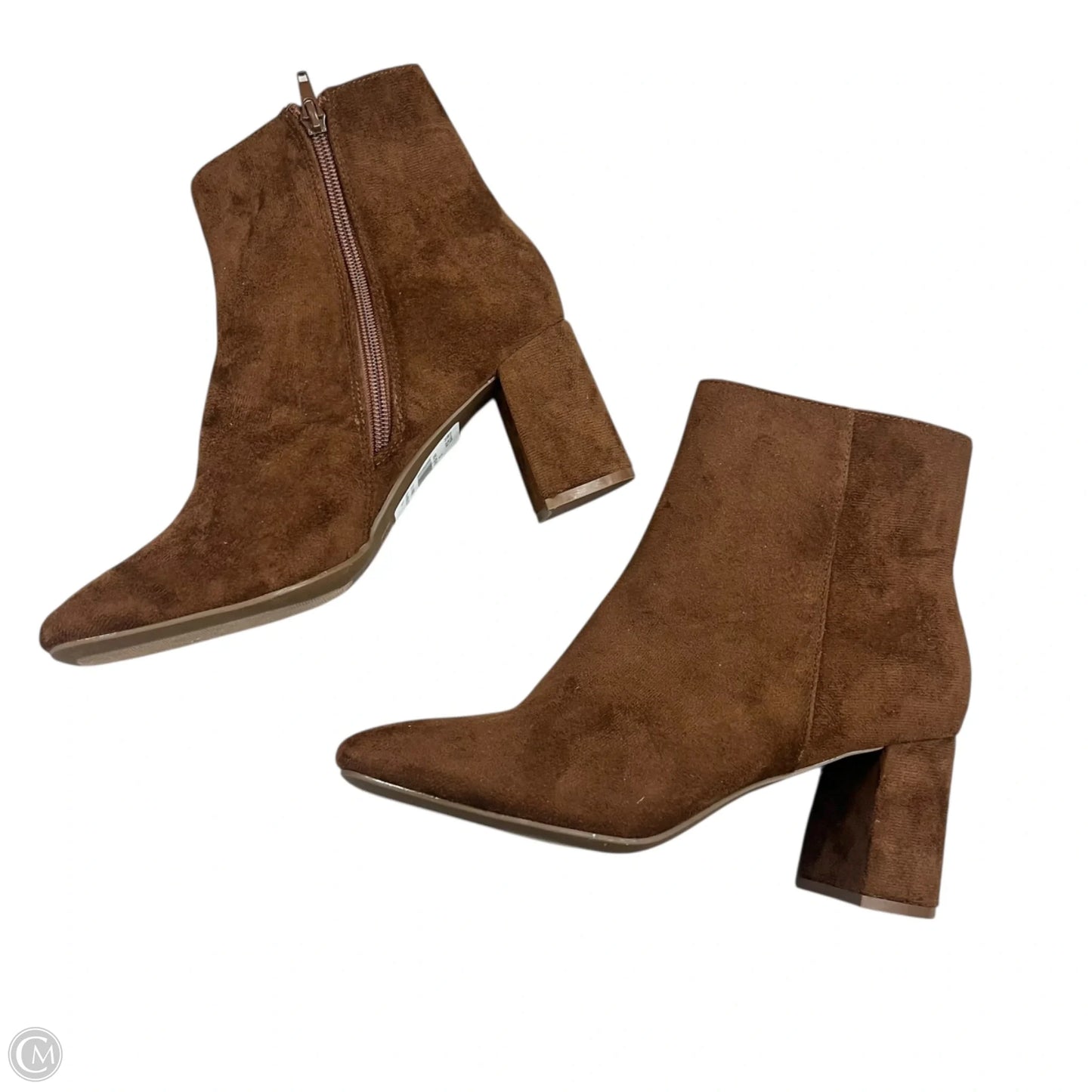 Boots Ankle Heels By Rouge In Brown, Size: 10