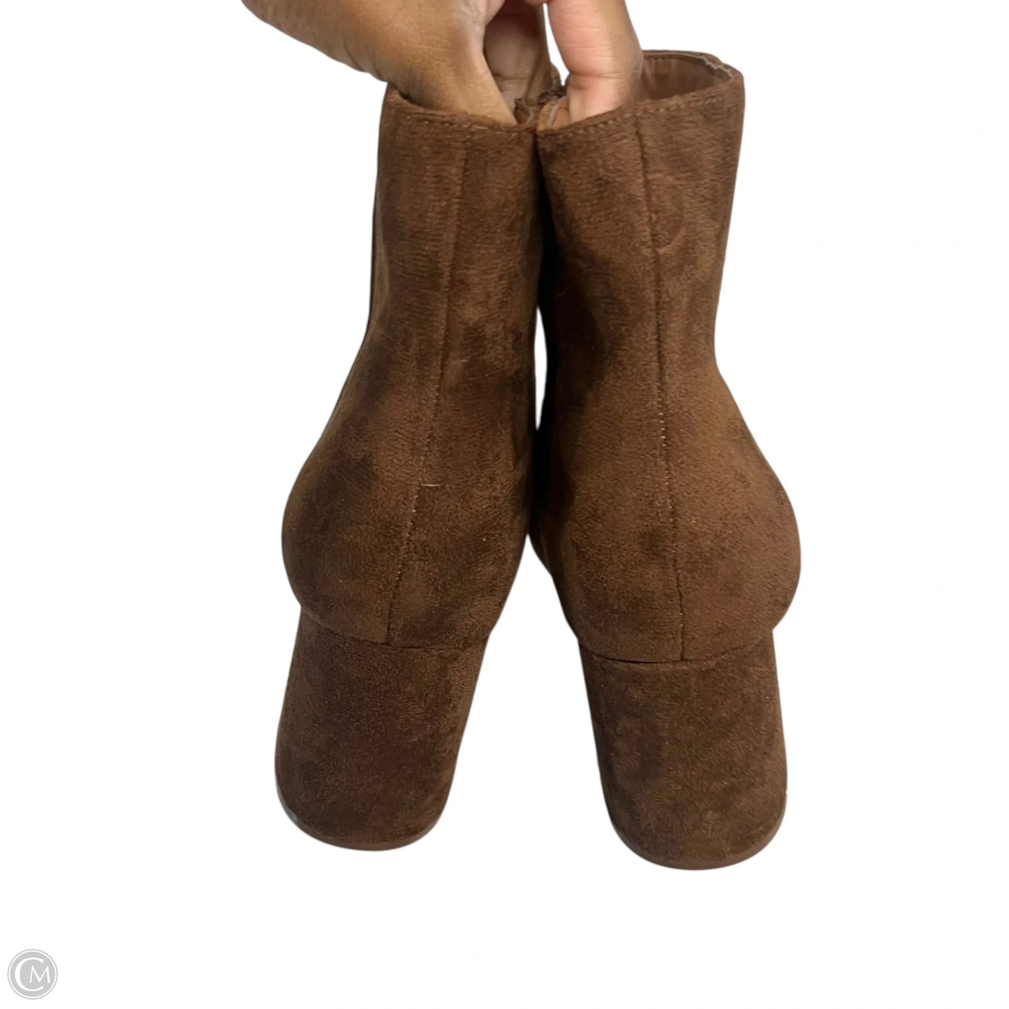 Boots Ankle Heels By Rouge In Brown, Size: 10