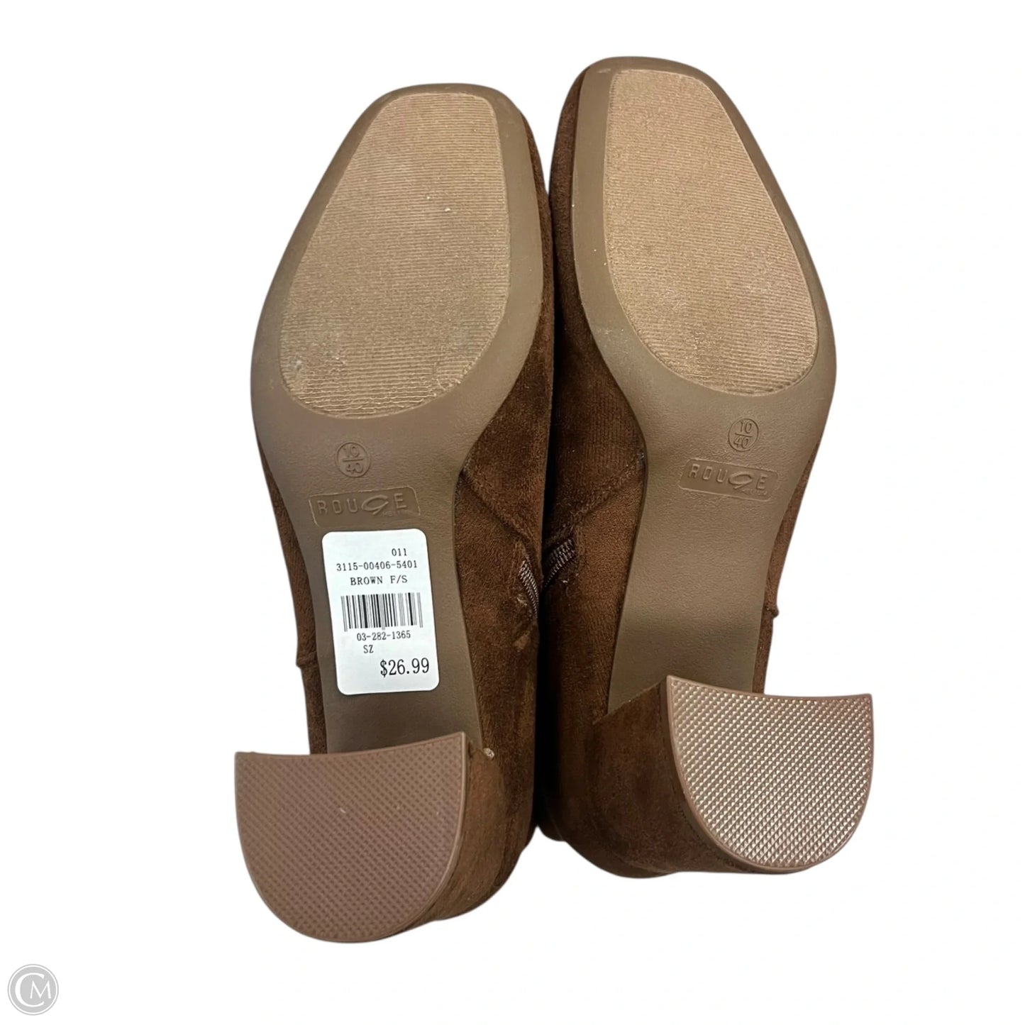 Boots Ankle Heels By Rouge In Brown, Size: 10